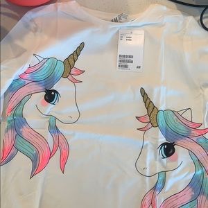 NWT H&M Girls Unicorn Long Sleeve Tee